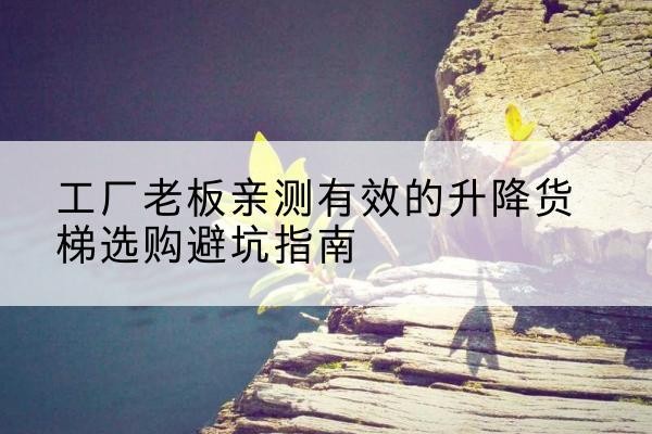 西安升降货梯怎么选-工厂老板亲测有效的升降货梯选购避坑指南
