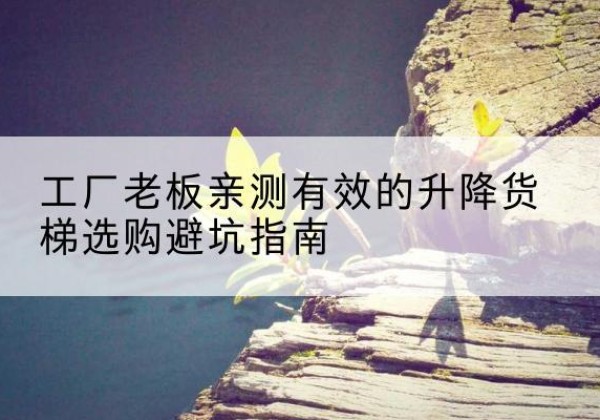 西安升降货梯怎么选-工厂老板亲测有效的升降货梯选购避坑指南